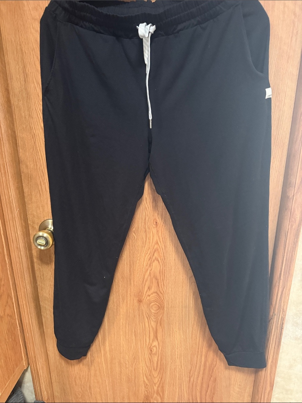 Vuori Kids Black Jogger with White Drawstring